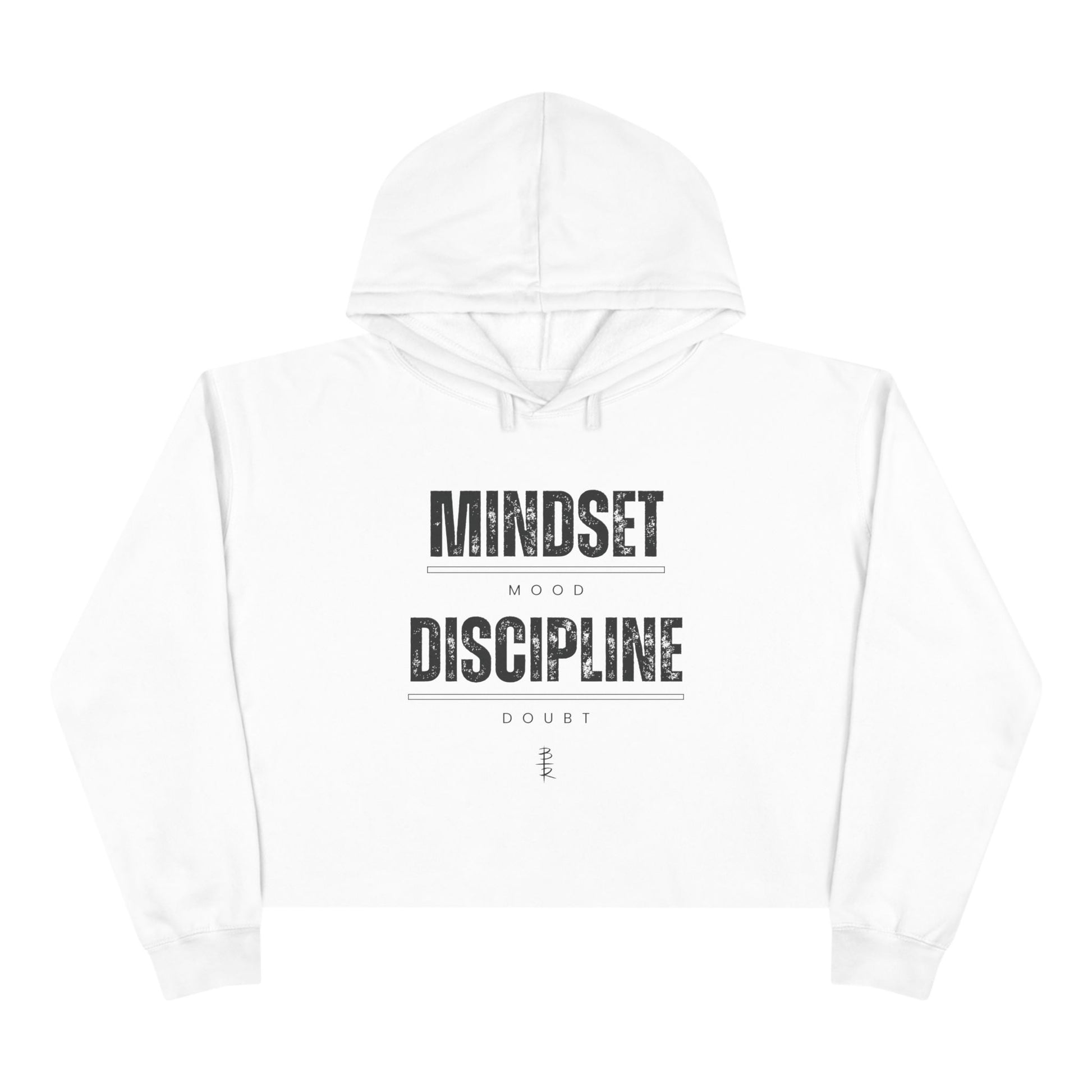 Mindset Over Mood Discipline Over Doubt Crop Hoodie