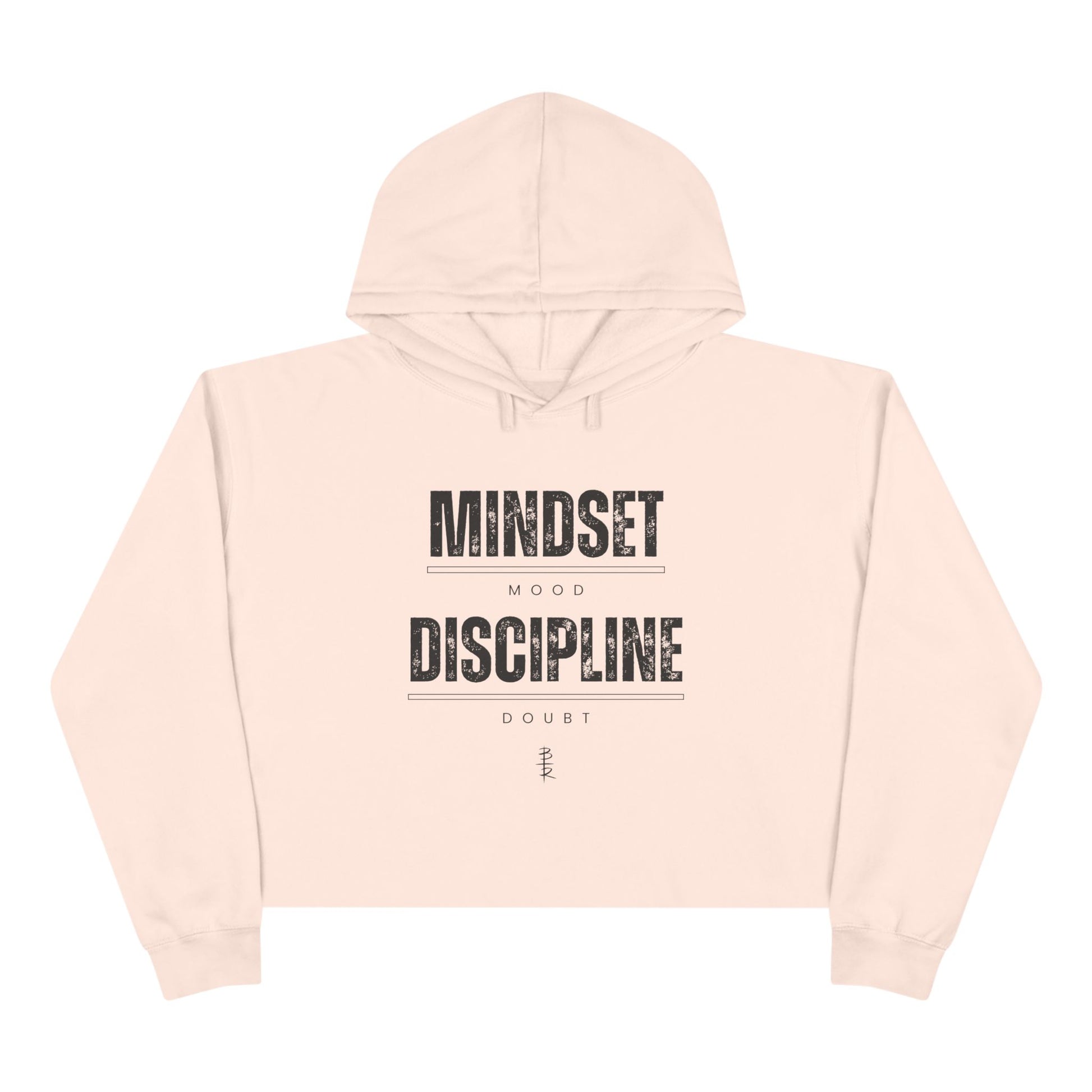 Mindset Over Mood Discipline Over Doubt Crop Hoodie