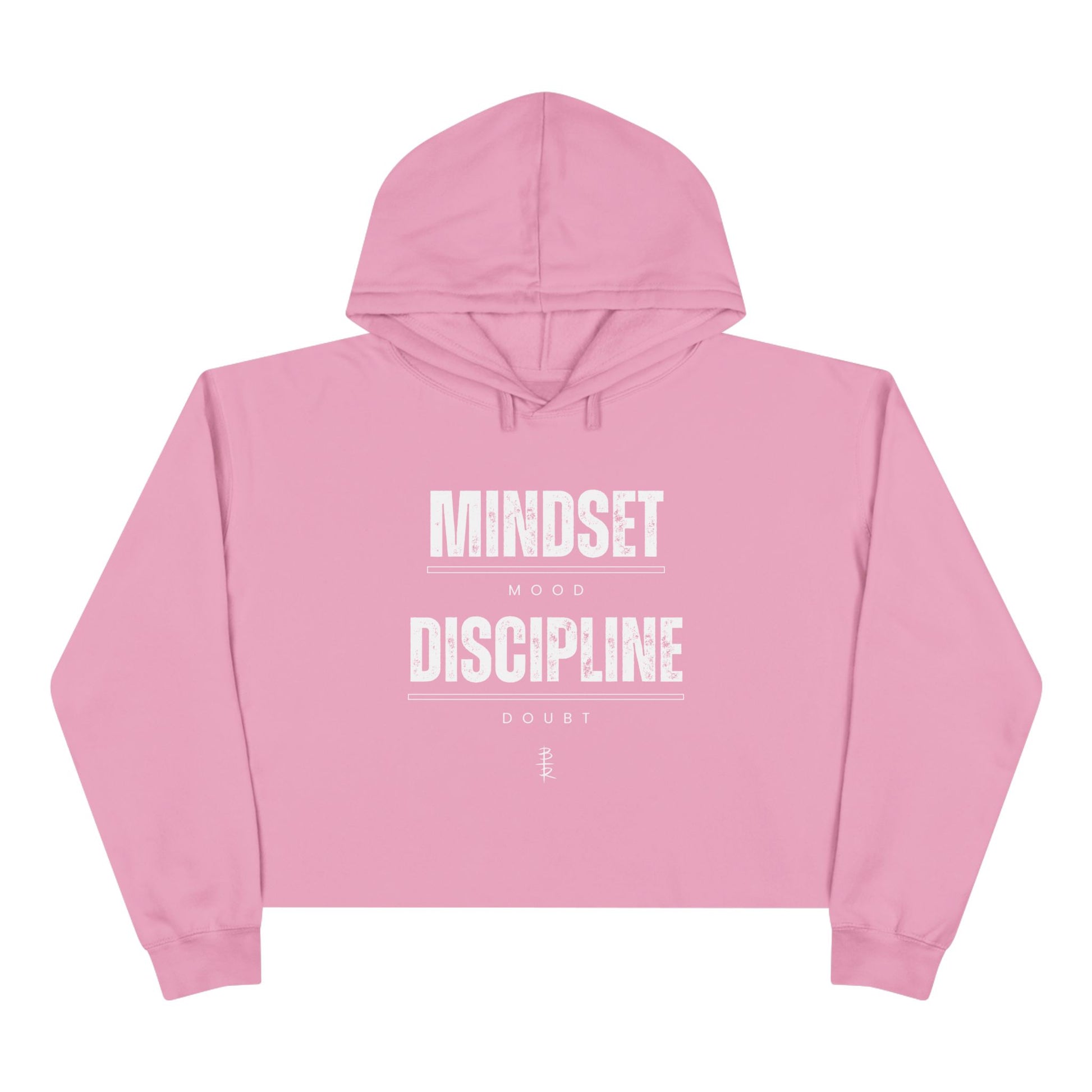 Mindset Over Mood Discipline Over Doubt Crop Hoodie